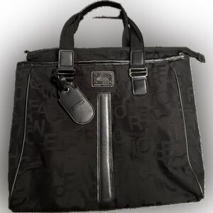 Kenneth Cole Reaction Black Logo Tote / Laptop Bag